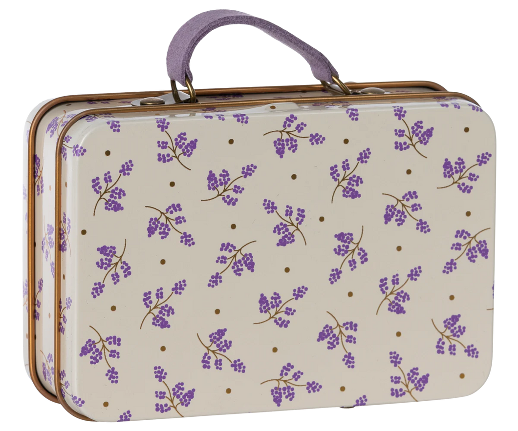madelaine lavender metal suitcase (empty)