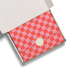 tissue paper red pink check