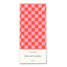 tissue paper red pink check