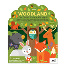 woodland coloring book with stickers