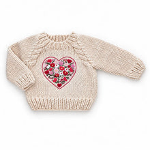 embroidered heart cardigan sweater