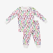 candy cane two piece pajamas