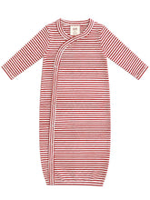 red stripe baby gown