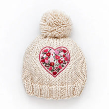 bright embroidered heart hat