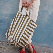 elisa tote bag olive stripe