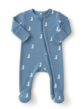 cowboy boot footie blue