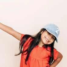 toddler number cap in denim