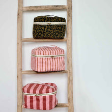 vanity case in animal print olive