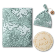 organic swaddle set wave