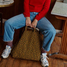 elisa tote bag animal print caramel