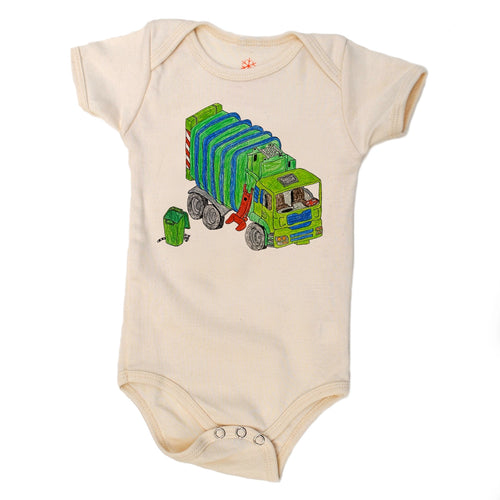 garbage truck on onesie