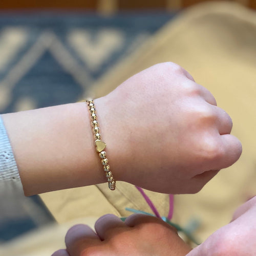 kid's mini heart beaded bracelet