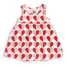 alna dress in red and pink hearts