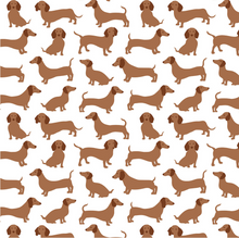 long sleeve romper in brown dachshunds
