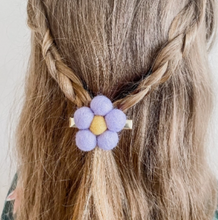 violet felt floral hair clip set