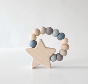 star charm ring teether in riverbed