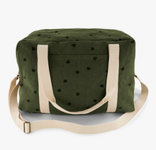 changing bag in green hearts