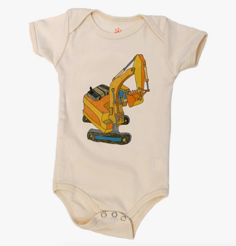 digger on natural onesie