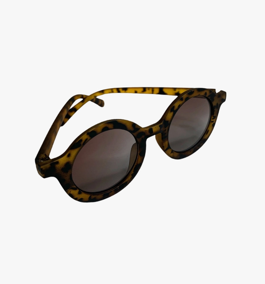 spotted brown round sunglasses
