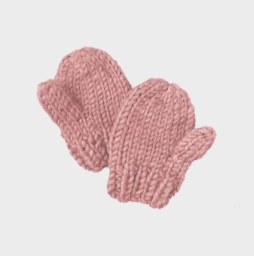 FINAL SALE: knit mittens in rose