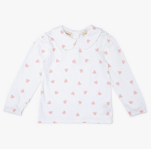 dotty peter pan top in hearts