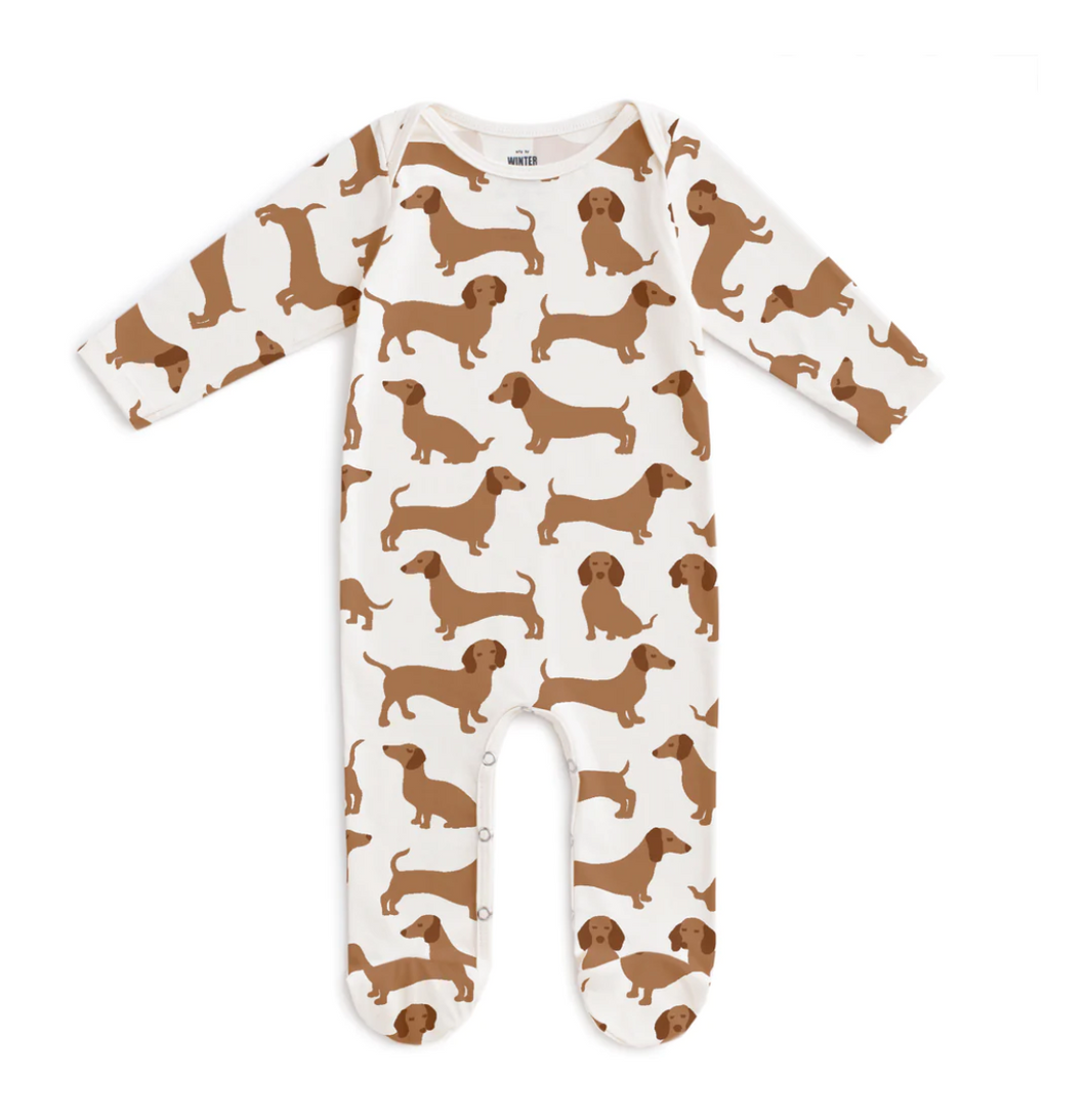 footed romper in dachshunds