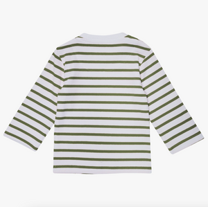 breton stripe top in khaki