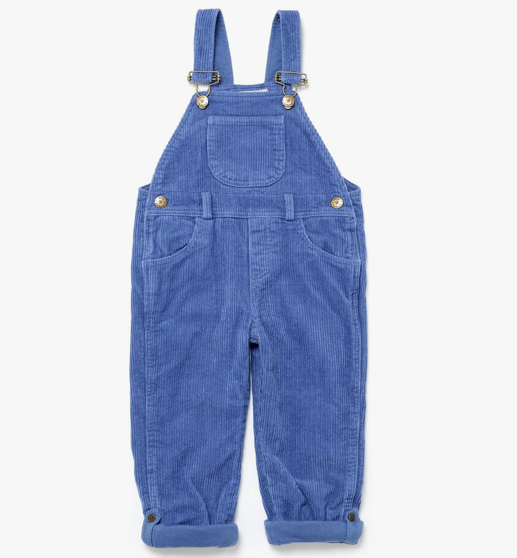 petrol blue chunky corduroy overalls