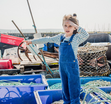 petrol blue chunky corduroy overalls