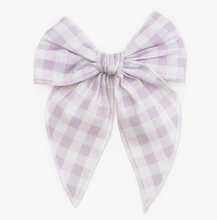 purple gingham party bow