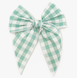 seaglass gingham party bow