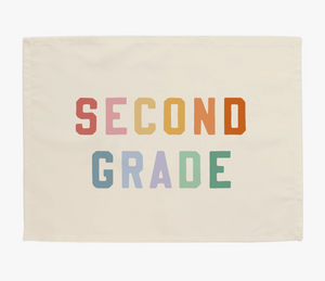 second grade banner in natural