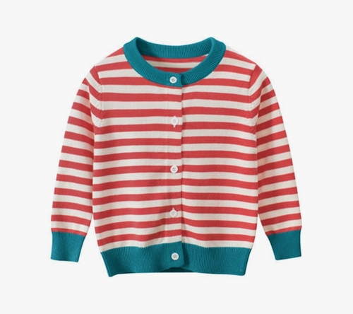 search for stripes button cardigan