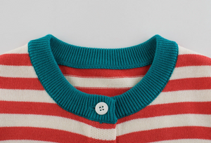 search for stripes button cardigan