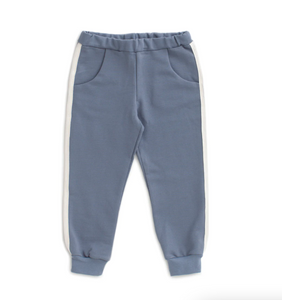 track pants in slate blue