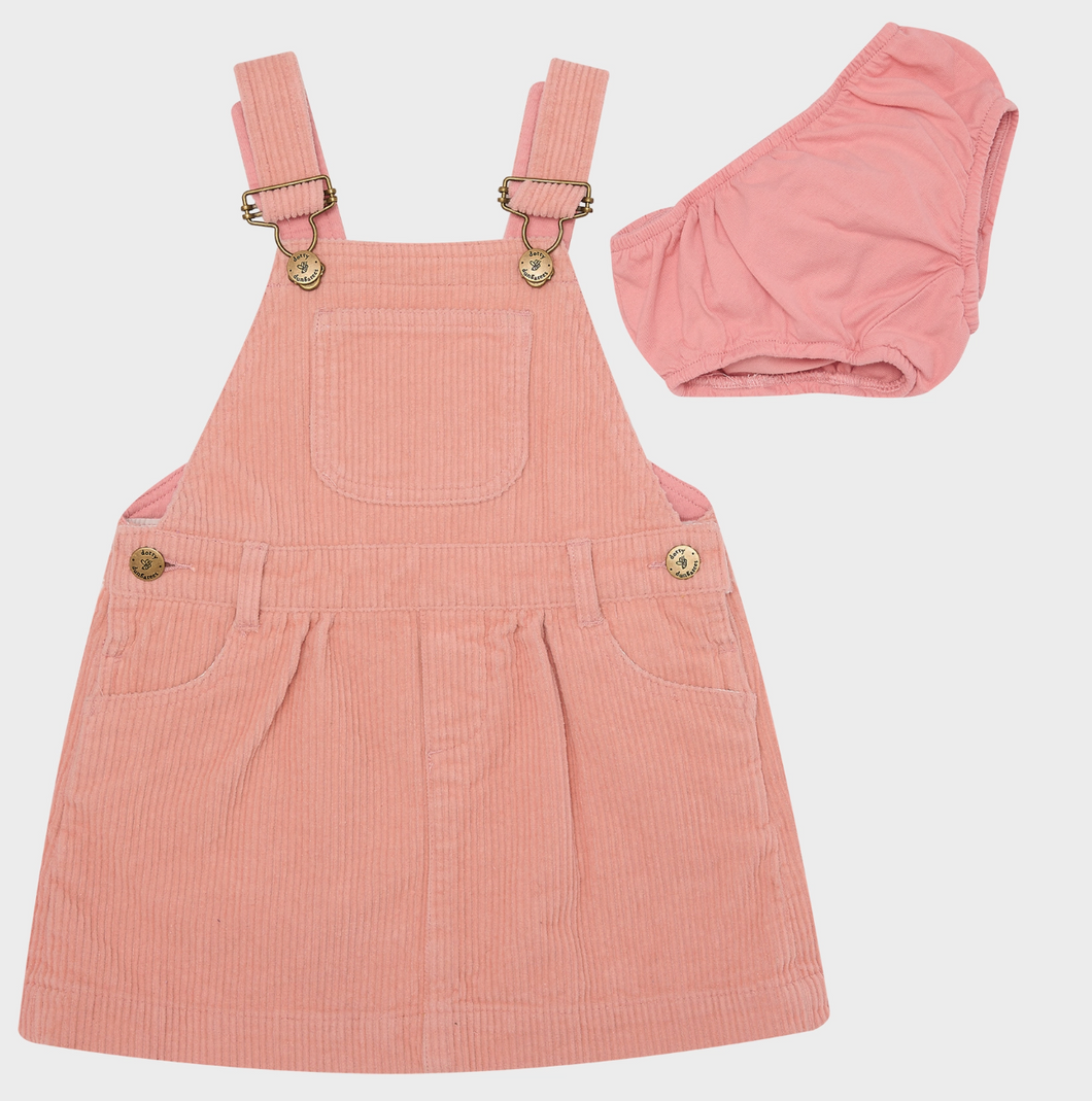 pink chunky corduroy dress