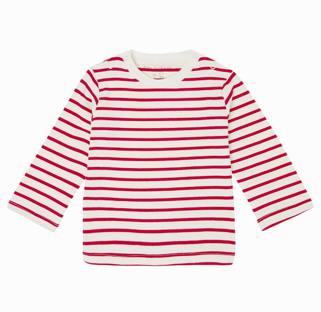 breton stripe top in red