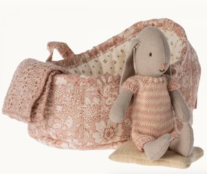 bunny in carry cot blush stripe