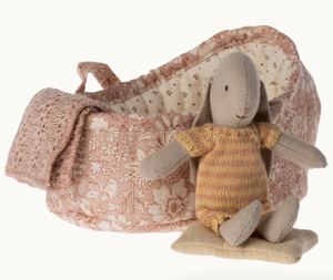 bunny in carry cot butter stripe