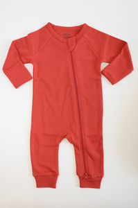 organic baby sleeper in red
