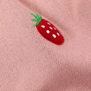 organic cotton knit blanket in strawberry