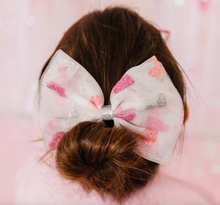tulle hearts hair bow