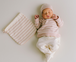 FINAL SALE: knit 3-pc set in fawn stripes