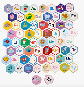 alphabet hexagon puzzle pairs