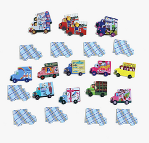trucks and bus little matching game