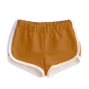french terry shorts in gold