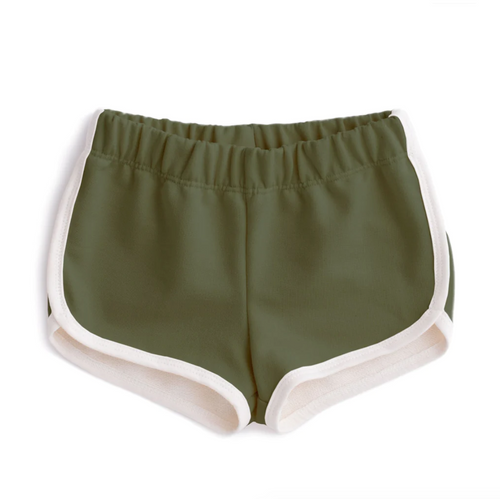 french terry shorts in forest green