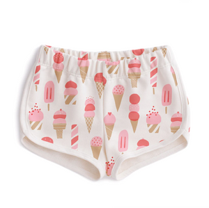 French terry shorts in pink ice cream