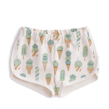 French terry shorts in blue ice cream