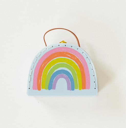 mini rainbow suitcase